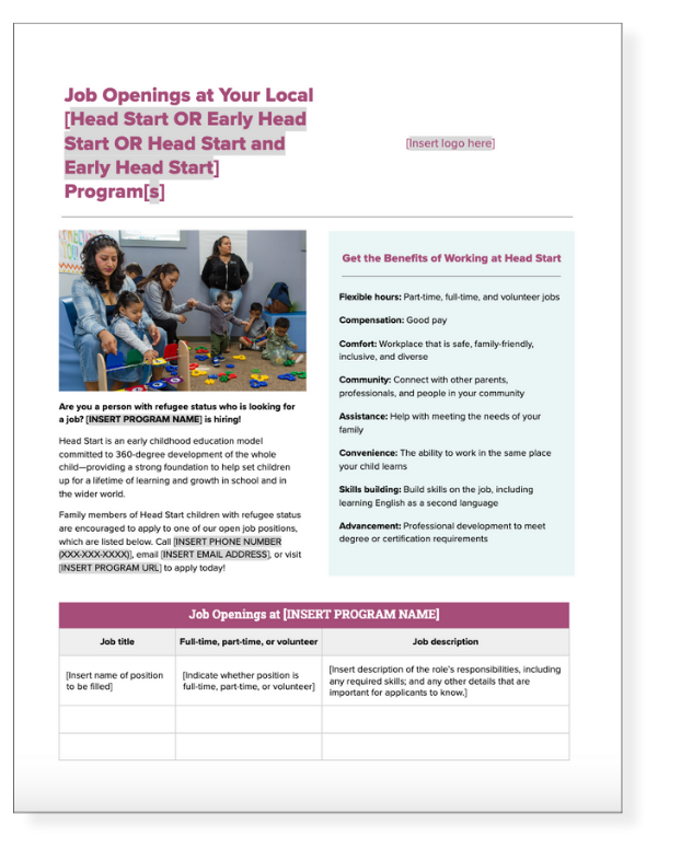 FlyerTemplateJobOpportunitiesAtHead Start
